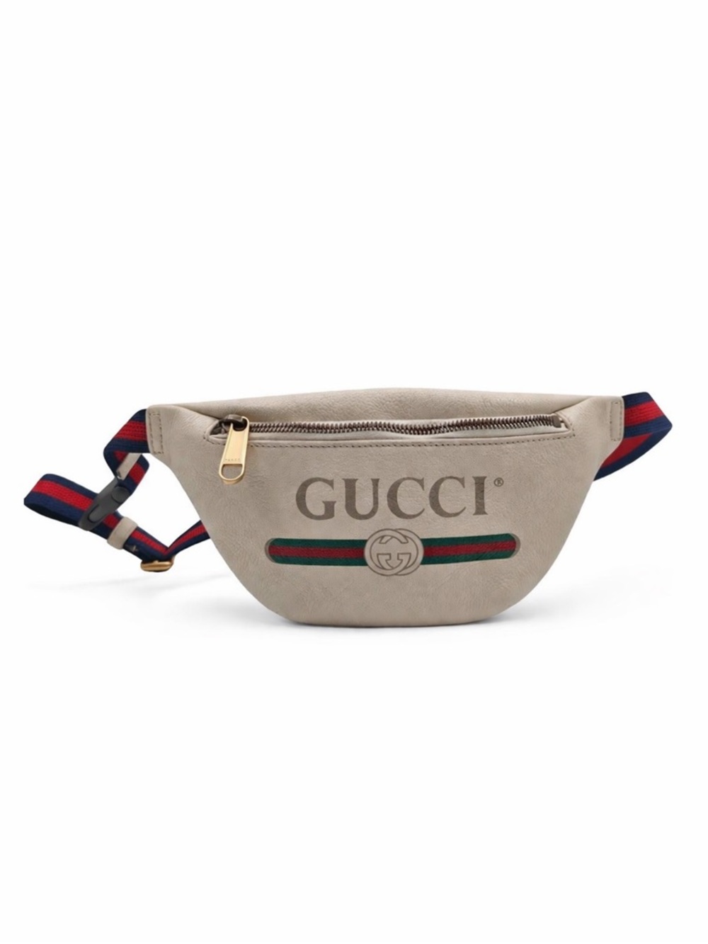 Gucci Leather Belt Bag Beige GG Logo Web Stripe Waist Bag